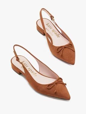 NEW KATE SPADE NEW YORK VERONICA SLINGBACK FLATS IN SANDLEWOOD 7